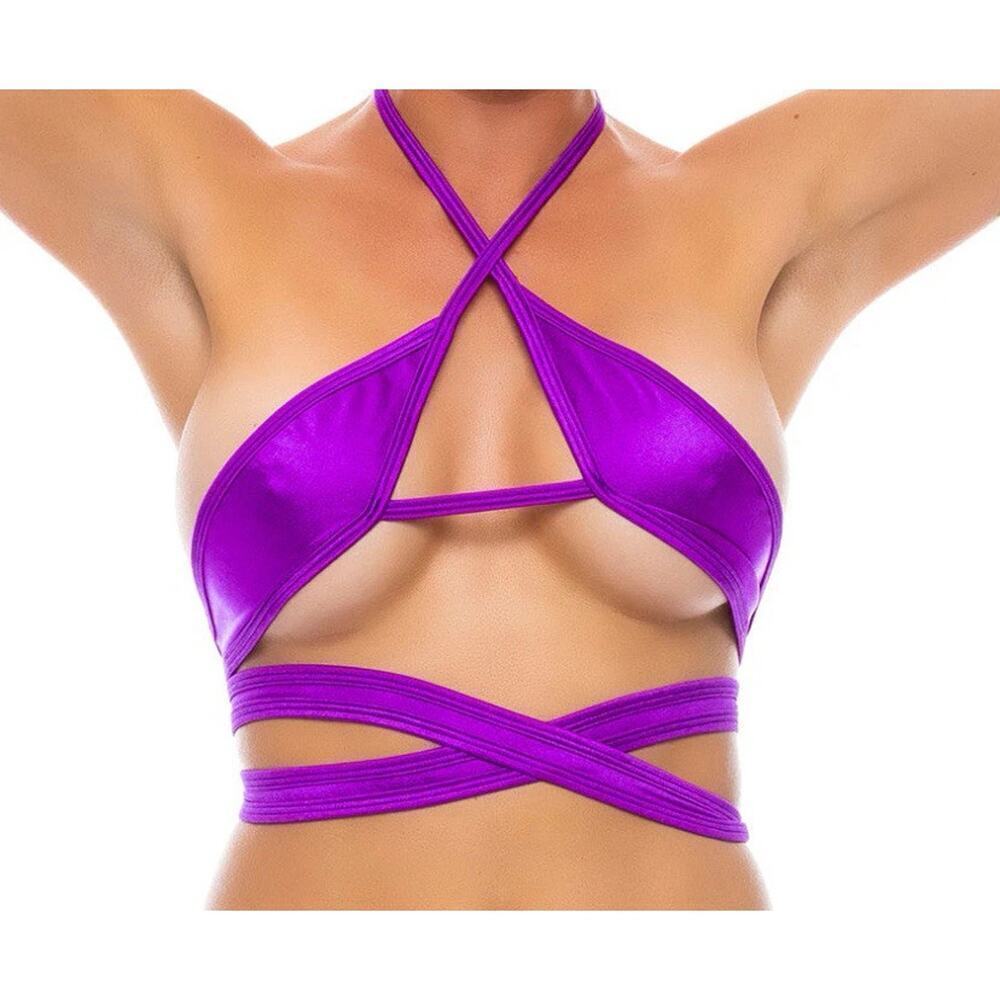 🦋B2G1🦋BODYZONE Wrap Around Strappy Top | ONE SIZE | Dance Wear PURPLE